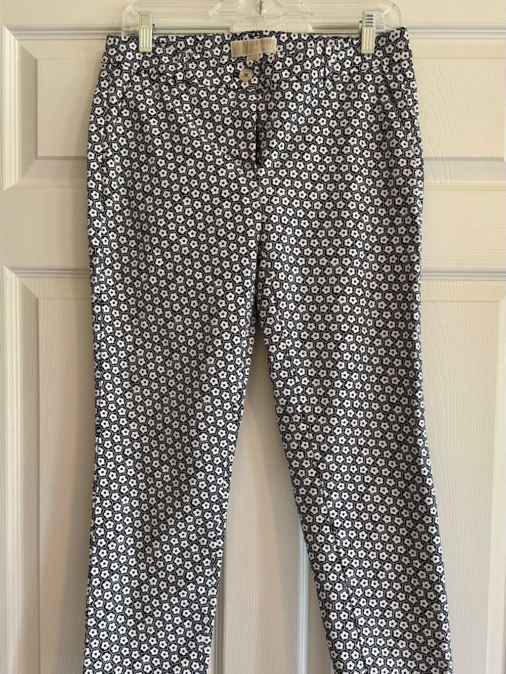MICHAEL Michael Kors Black and White Floral Geometric Pants
